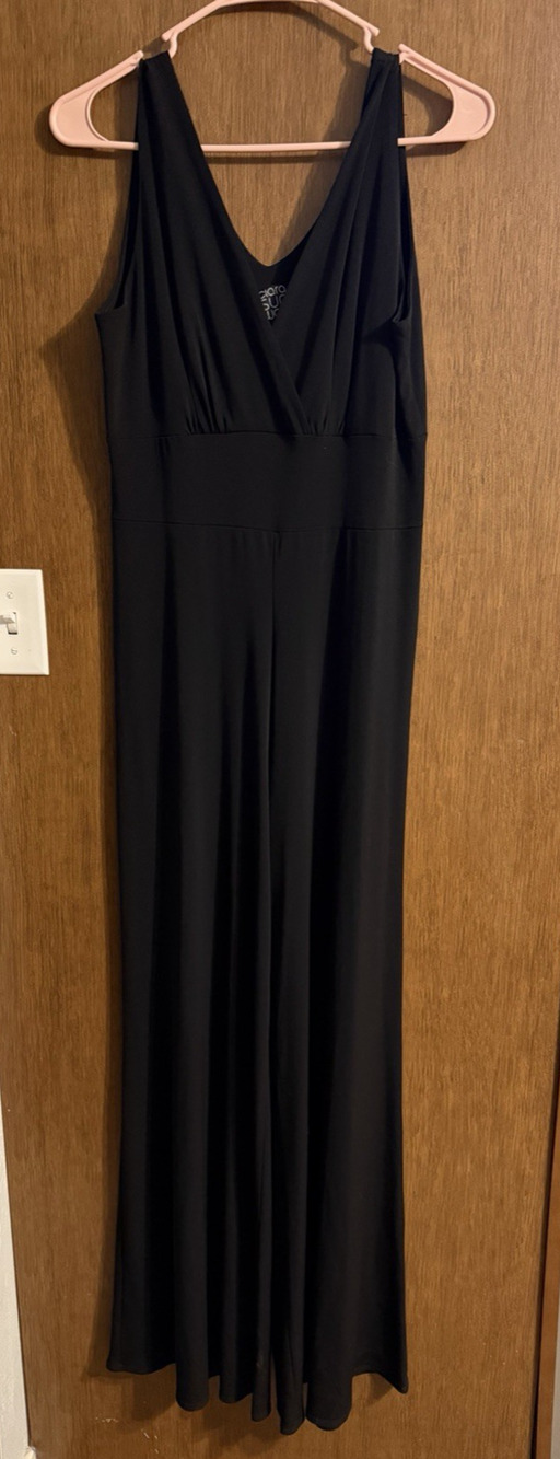 Clara Sunwoo Made in the U.S.A Sz Small black signature jumpsuit wide leg v-neck